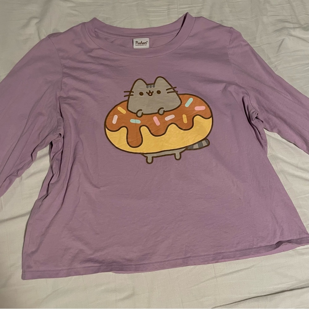 Pusheen Purple long sleeve top. Used but like new!